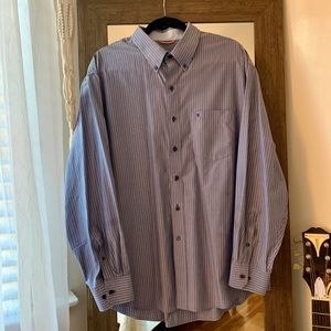 Izod Pinstripe Long Sleeve Button Down Shirt